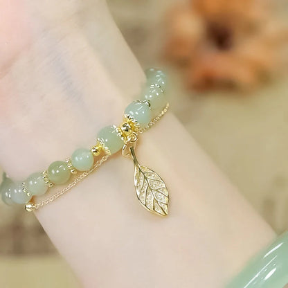 Bracelet feuille d'or