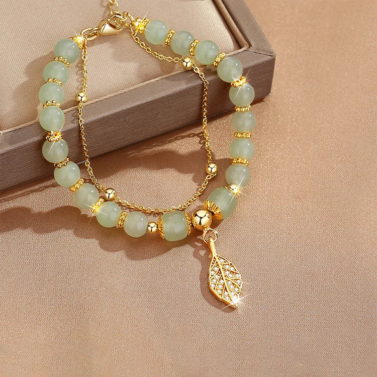 Bracelet feuille d'or